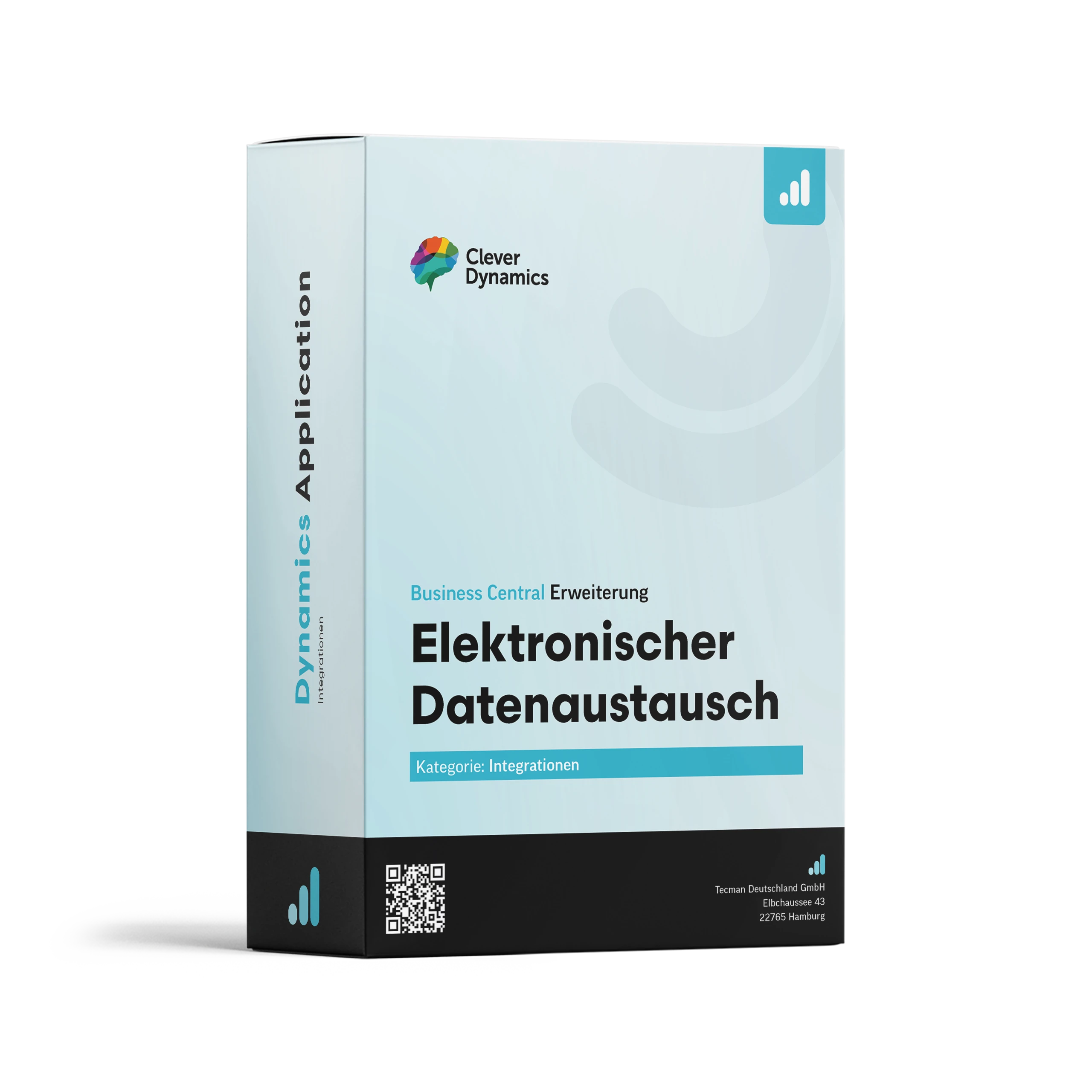 Clever Dynamics – Elektronischer Datenaustausch Eine Softwarebox die die App Elektronischer Datenaustausch von Clever Dynamics zeigt.