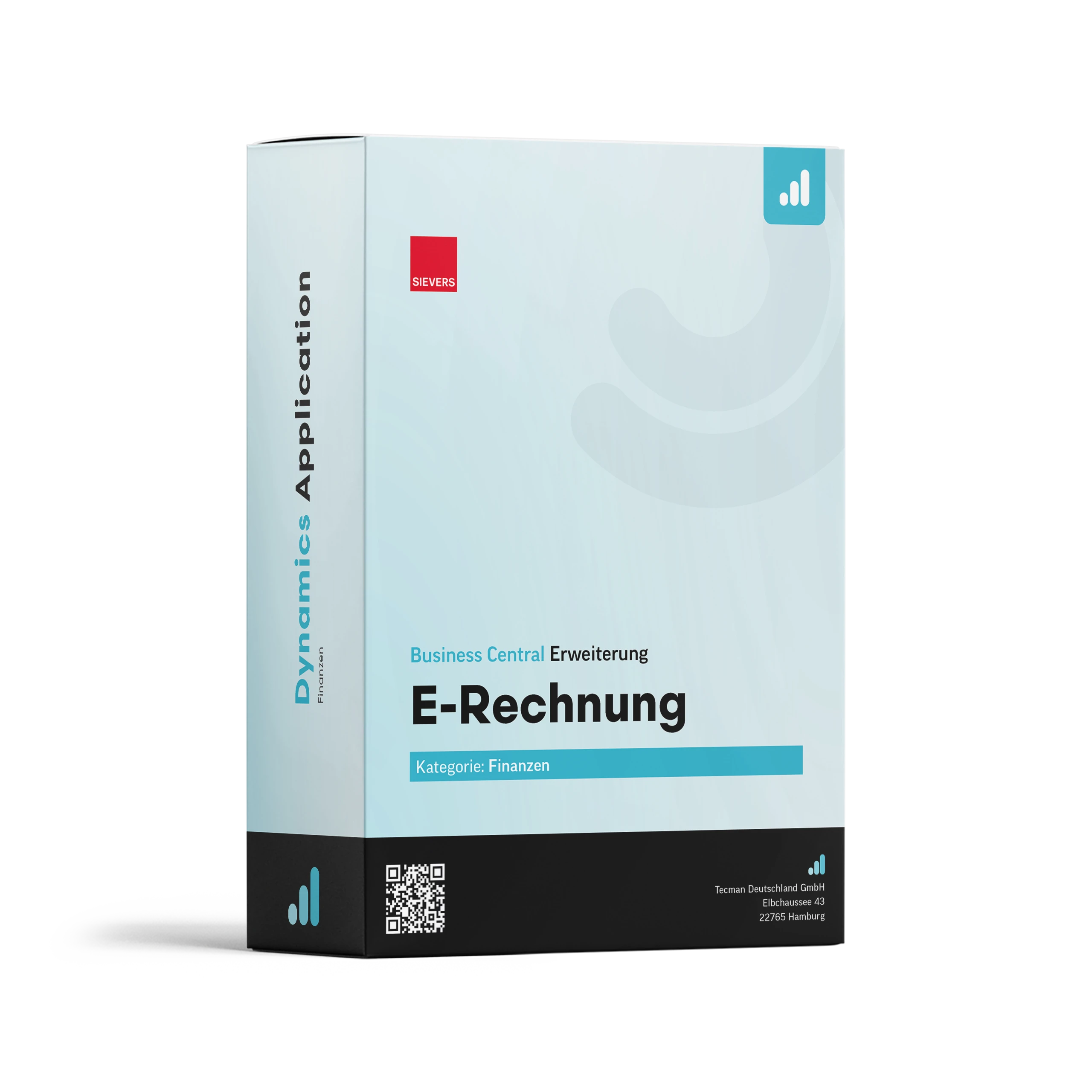Eine Softwarebox die die App E-Rechnung von Sievers zeigt.